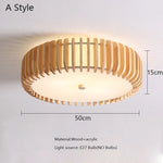 lampe moderne bois naturel blanc rayures horizontales diffuseur acrylique éclairage salon chambre cuisine