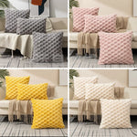 taies d'oreiller douces coussins carrés gris rose jaune moderne non toxiques polyester coton brodés