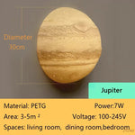 lampe murale 3d jupiter or moderne bande colorée led mur fixé chambre salon