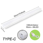 lampe led strip blanc moderne adhésif rechargeable urgence 50cm 36led usb warm white cold