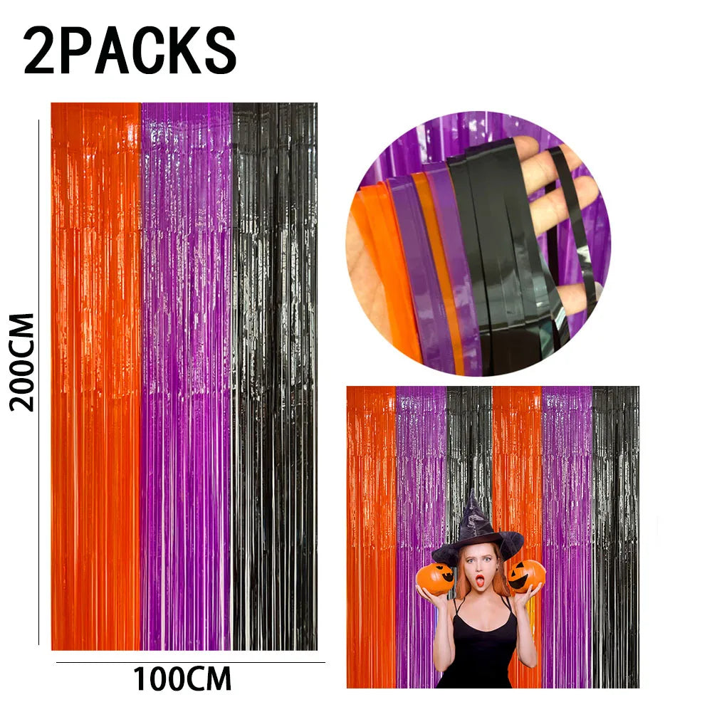 rideau franges métalliques couleurs vives mariage anniversaire décoration festive adhésif pack deux