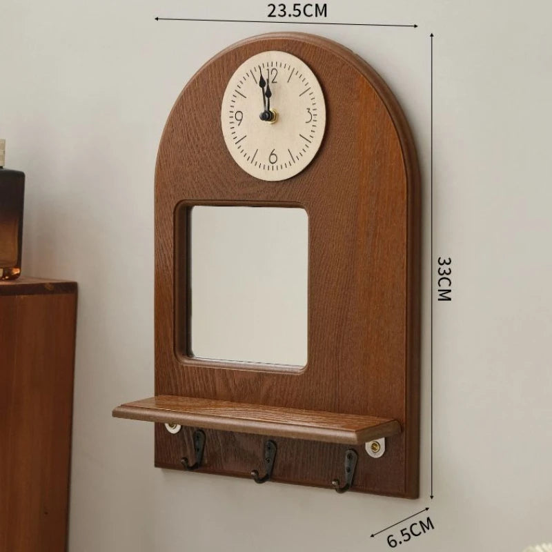 décoration murale bois rustique horloge miroir porte clés animaux plantes vintage