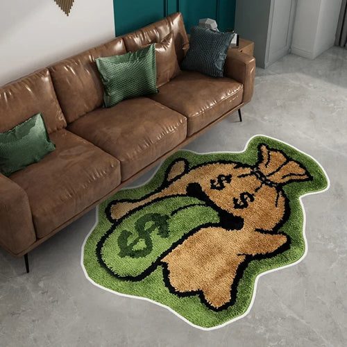 tapis salon décoratif motif cartoon animaux doux moelleux antidérapant moderne maison