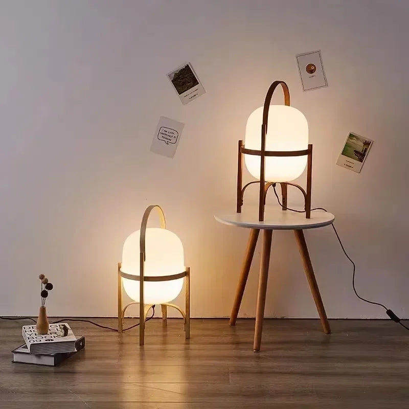 lampe table bois blanc minimaliste led interrupteur tactile chambre salon decoration moderne