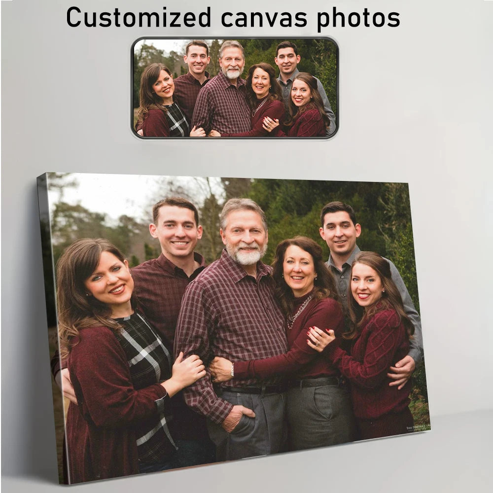 toile photo personnalisée moderne cadre bois kit montage décoration murale maison cadeau