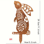 figurine sorcier artisanal fleurs oiseaux motif floral décoration extérieure jardin murale ornement métal orange