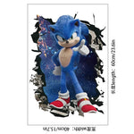 autocollant mural 3d sonic hérisson amis stickers deco chambre enfant pvc bleu