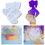 Moule silicone blanc forme cœur pour cadre photo bébé