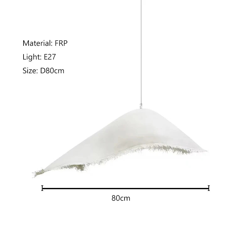 lampe suspendue moderne blanc beige tissu frisé opacité câble led chambre salon
