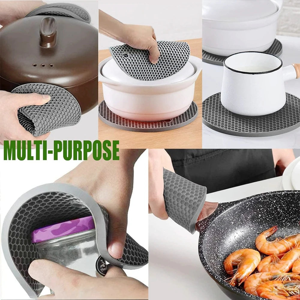 Dessous de plat en silicone gris forme carrée