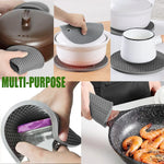 Dessous de plat en silicone gris forme carrée