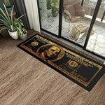 tapis géométrique billet dollar moderne rectangle salon polyester antidérapant feutre