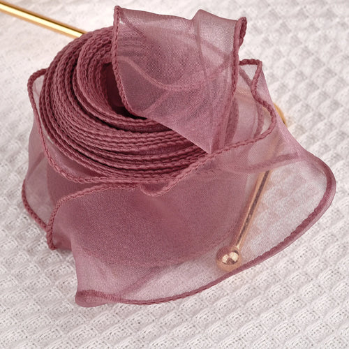 ruban organza transparent emballage cadeau décoration mariage couture tissu voile large bleu blanc