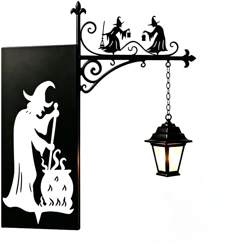 lumière suspension halloween fantôme araignée chauve souris citrouille sorcière gothique victorien métal ornement chambre