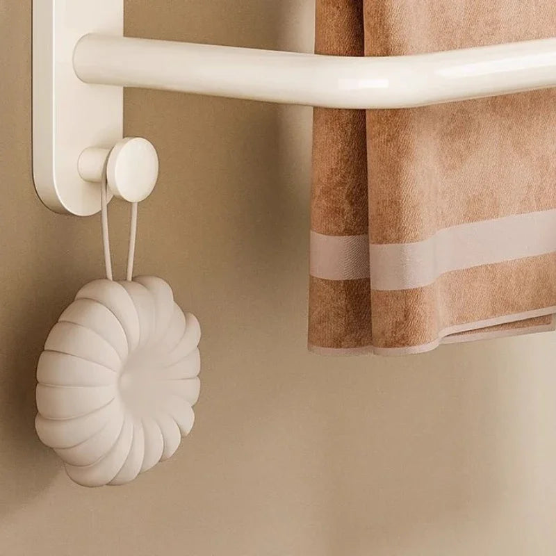 porte serviettes mural blanc moderne double barres aluminium fixations serviettes brosse