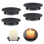 Support bougies moderne noir doré décoration maison 13x18cm