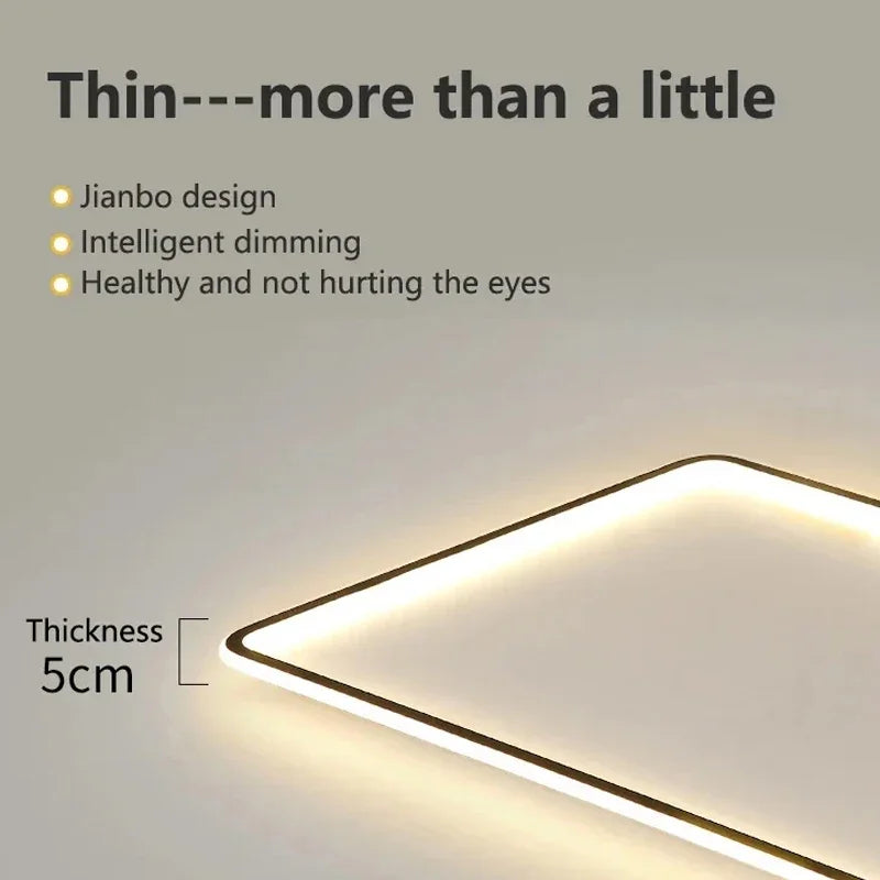 plafonnier led minimaliste blanc rectangulaire bord noir opacité télécommande inclusière