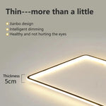 plafonnier led minimaliste blanc rectangulaire bord noir opacité télécommande inclusière