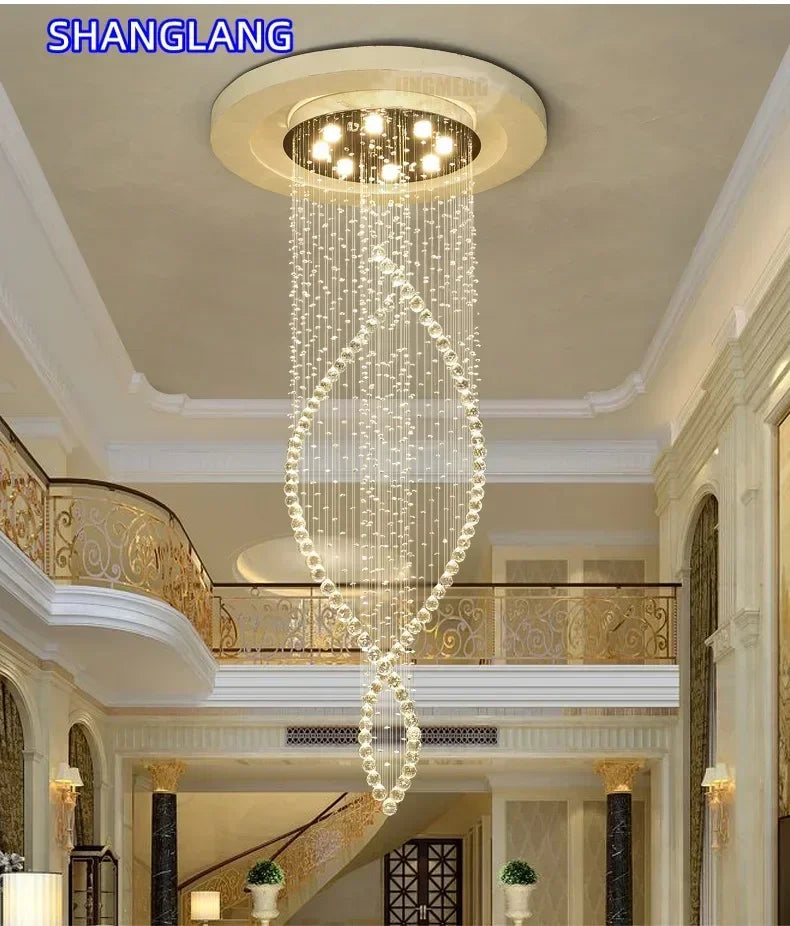 suspension lumineuse moderne cristal transparente 110V 240V cold warm white