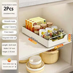 organiseur rangement blanc moderne adhésif coulissant tiroirs grilles épices cuisine métal blanc opacité