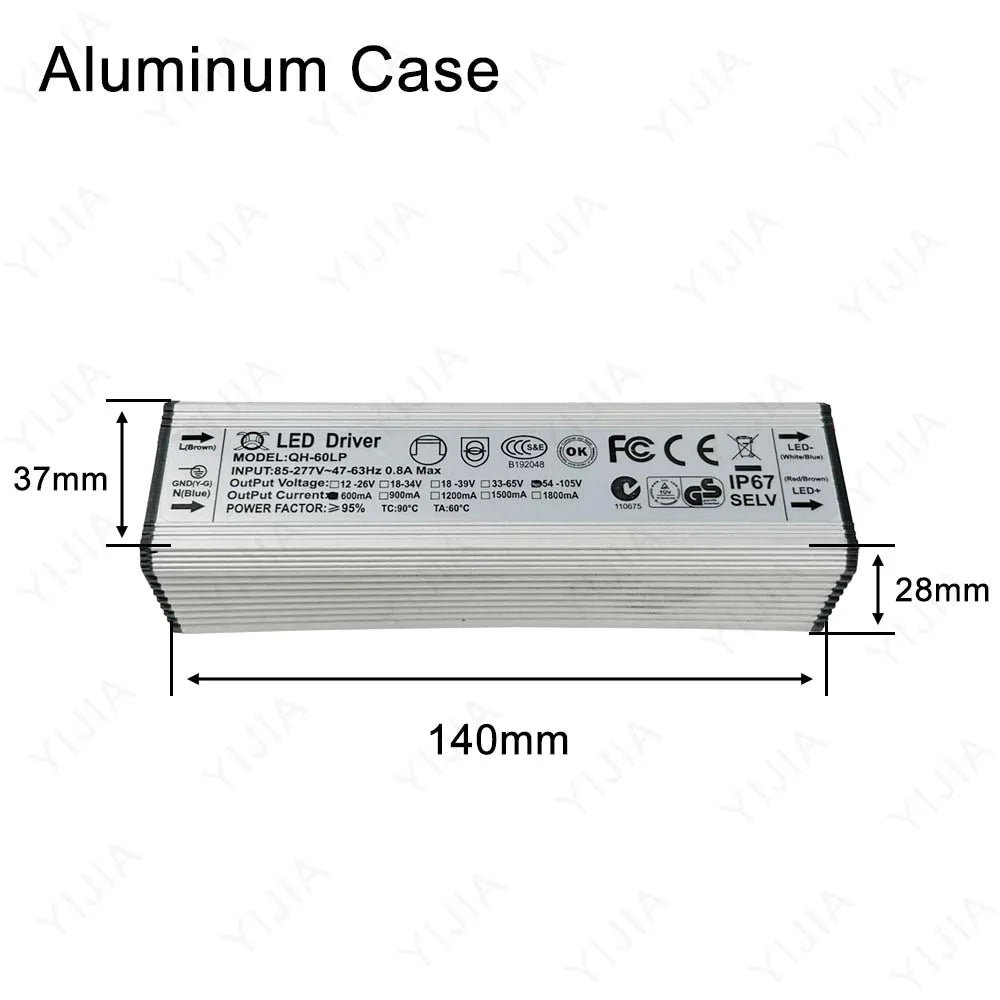pilote led 40w 45w 60w tension dc 54v 96v 36v 65v 18v 30v industriel