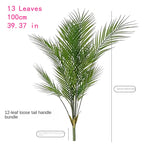 Plante artificielle palmier vert moderne 125cm feuilles plastique décoration intérieure extérieure