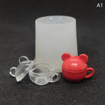 miniatures tasses silicone transparentes blanches rouges accessoires décoration maison poupée simples modernes
