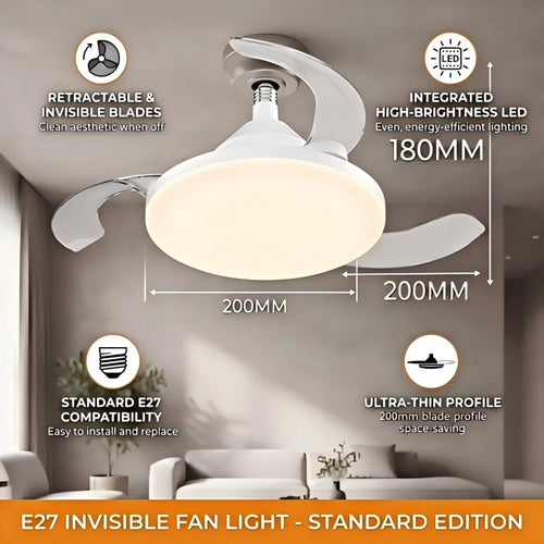 ventilateur lampe led blanc moderne télécommande certifié ul ccc röh sèche économique