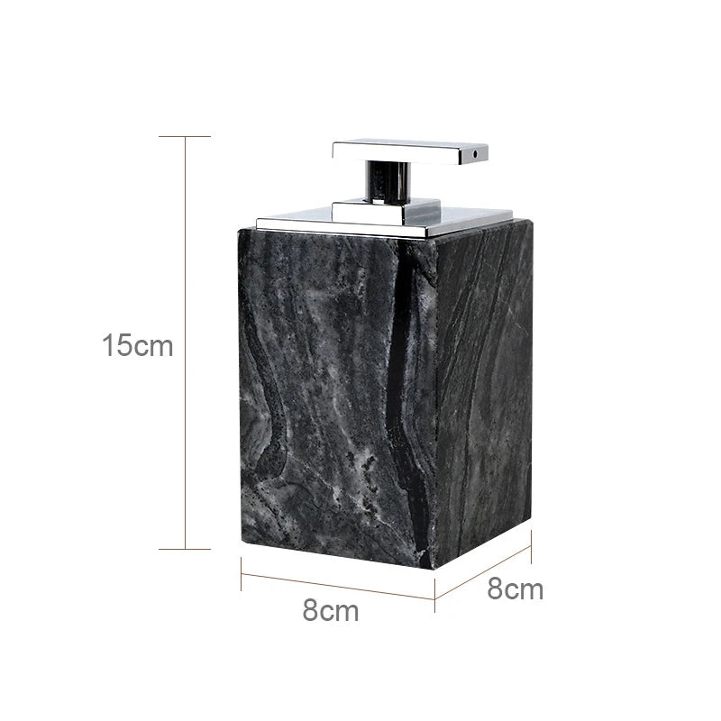 ensemble accessoires salle bain marbre noir rangement brosse dents dentifrice moderne luxe