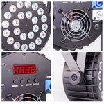 projecteur led noir 24 leds dmx professionnel boutons controle connecteurs ventilateur scène disco
