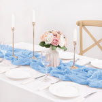 ruban table crêpe plissé vert olive bleu clair rose pâle boho élégant décoration mariage