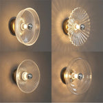 lampe murale moderne transparente dorée rayures fines ampoule led éclairage quotidien fixation élégant flux