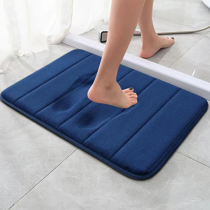 tapis bain doux bleu marine gris clair marron foncé moderne 60cm 40cm