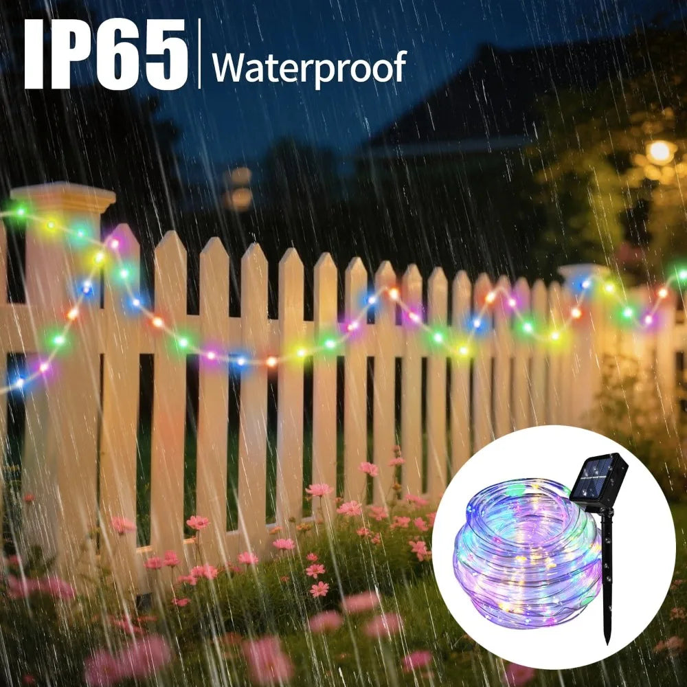 guirlande lumineuse multicolore filée moderne panneau solaire adhésif extérieur led jardin noël festive imperméable