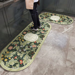 tapis sol antidérapant couleur beige floral classique intérieur extérieur cuisine salon