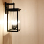 lampe murale moderne noire transparente acier inoxydable éclairage extérieur étanche ip44