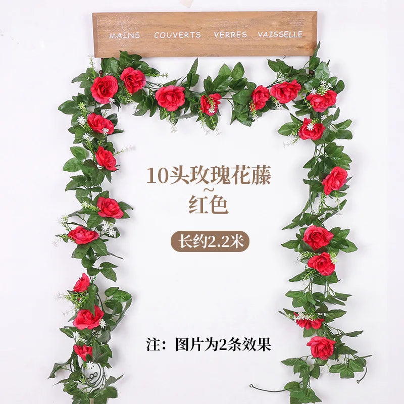 guirlande fleurs artificielles blanches roses décoratives intérieur mariage anniversaire baby shower