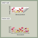 autocollant mural fleurs colorées moderne rose orange jaune vert double face plastique opaque 20x58cm
