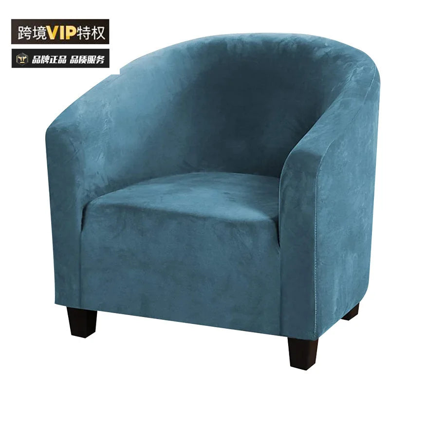 housse fauteuil velours bleu marine blanc moderne anti dérapante machine opaque
