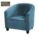 housse fauteuil velours bleu marine blanc moderne anti dérapante machine opaque