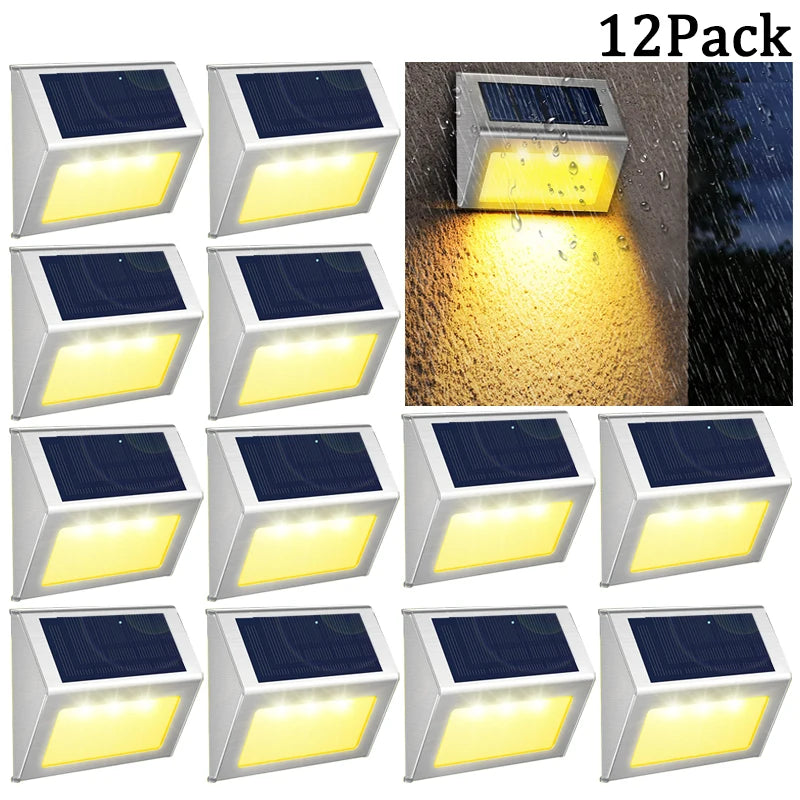 lumière solaire led moderne autoinstallation ip65 acier inoxydable blanc noir led panneau solaire