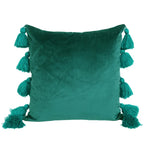 housse coussin velours moderne bohème couleur unie pompon décoratif 45x45cm