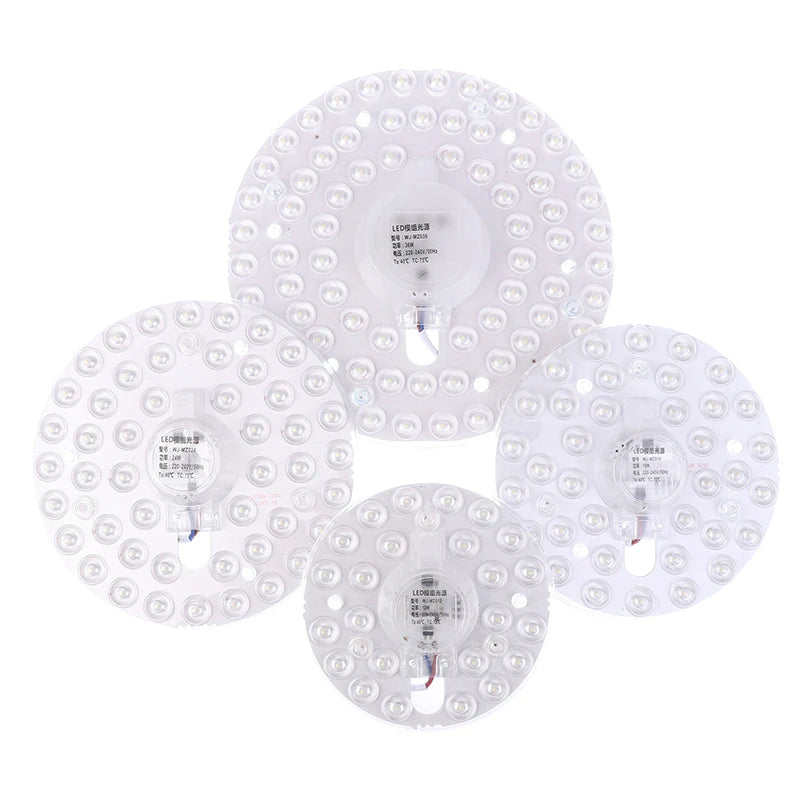 lumière led plaque ronde blanc moderne points lumineux 12w 18w 24w 36w
