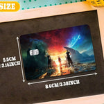 autocollants carte bancaire final fantasy moderne bleu vert waterproof réutilisable set stickers papier