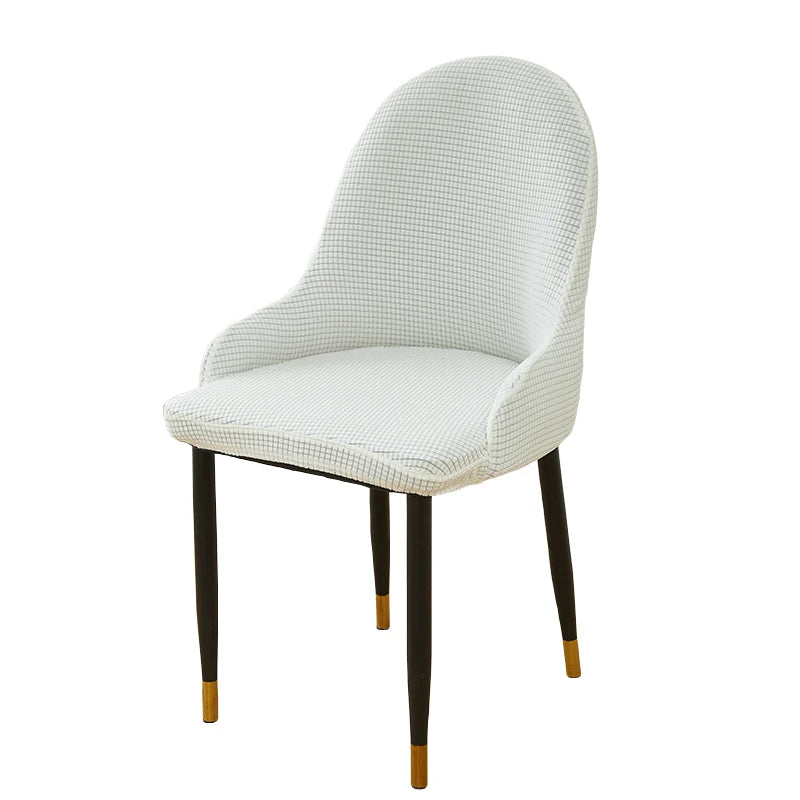 chaise moderne vert olive tissu carreaux pieds noirs boutons dorés amovible lavable polyester élasthanne