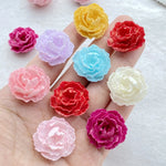 fleurs artificielles rose rouge jaune bleu violet blanches relief décor scrapbooking bricolage artisanat