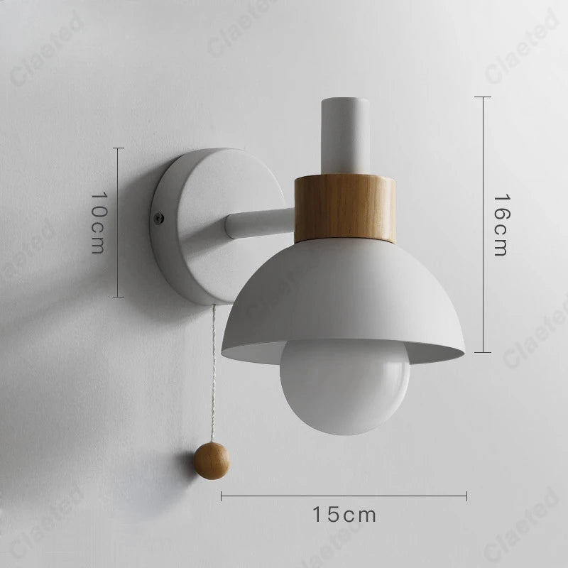 applique murale moderne vert jaune rose blanc ampoule led câble interrupteur chambre salon