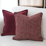 housses coussins décoratifs velours polyester carrés rouges contemporains lit chaise voiture adhésives simples
