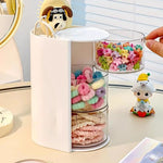 boîte rangement transparente moderne réutilisable bijoux accessoires cheveux élastiques brosse makeup