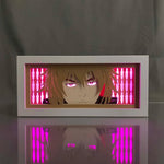 cadre lumineux illustration personnage cheveux dorés yeux différents art contemporain blanc doré chambre jeuDecoration